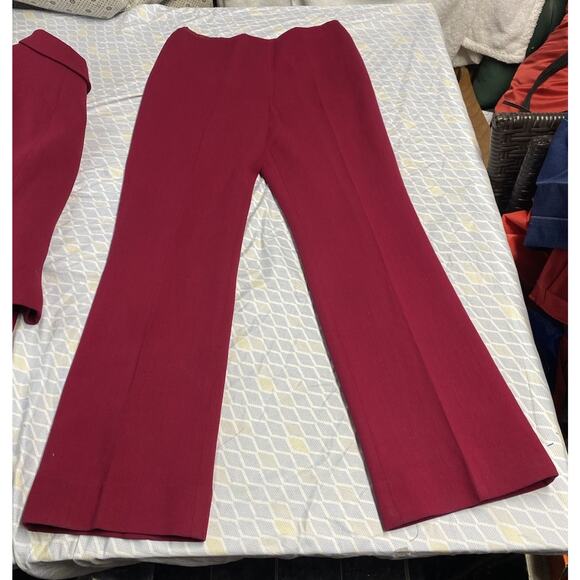 ANN TAYLOR Wool Blazer Size 6 Pants 8 Suit Set Womens Magenta Pink Career Lined - Picture 10 of 16